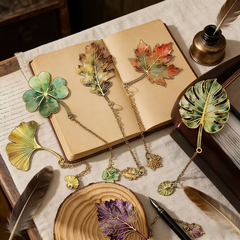 Dried Flower Bookmark - 1 adet Vintage yaprak kitap ayracı